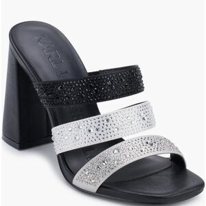 Karl Lagerfeld Rickie Rhinestone Slide Sandal - size 7 NEW IN THE BOX